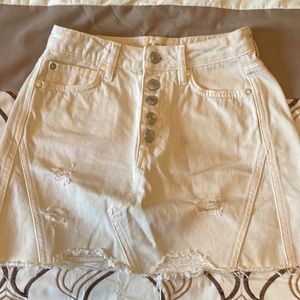 Free people cream Jean skirt